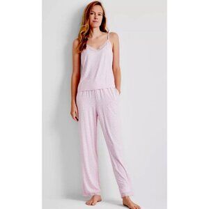 State of Day 2pc Pajama Set Pink Polka Dot Cami & Pants Women’s  NWT